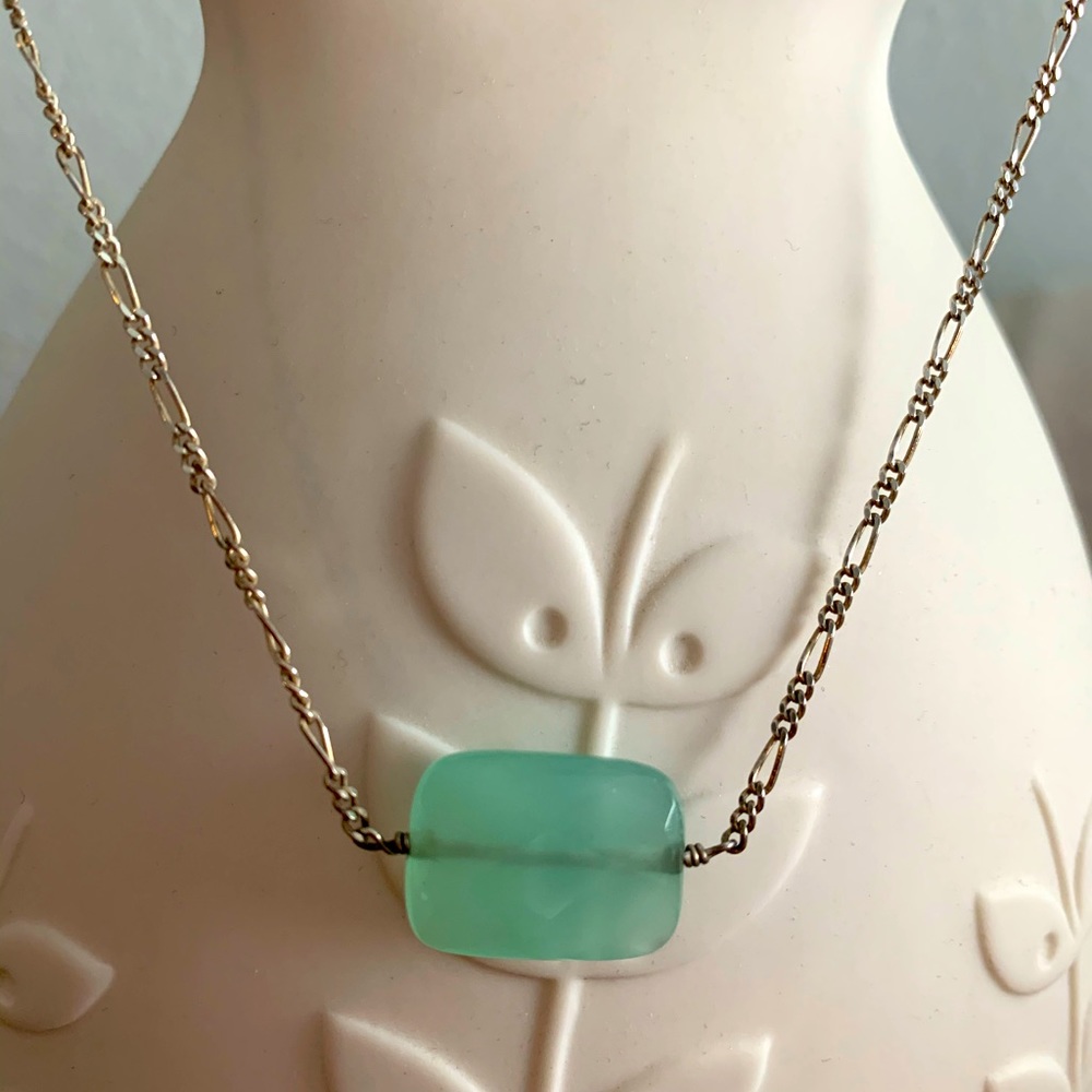 Handmade necklace with chalcedony stone
